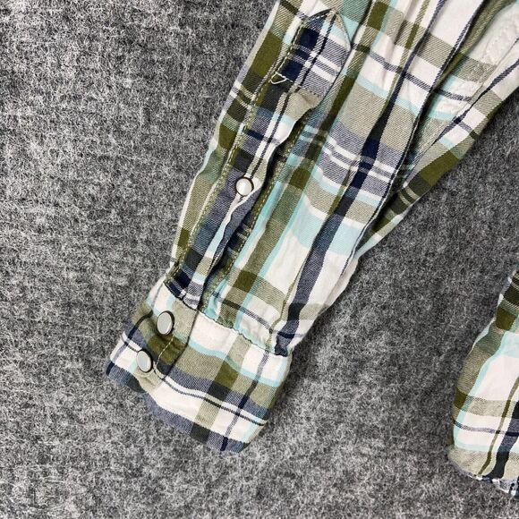 Old Navy Shirt Mens Small Western Fit Pearl Snaps Prescott Plaid Button-Up - Picture 5 of 12